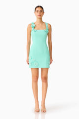 Trompe 3D Mini Dress in Mint Green