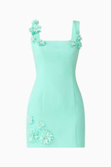 Trompe 3D Mini Dress in Mint Green