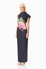Azelie Asymmetrical Gown in Black