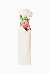 Azelie Asymmetrical Gown in White