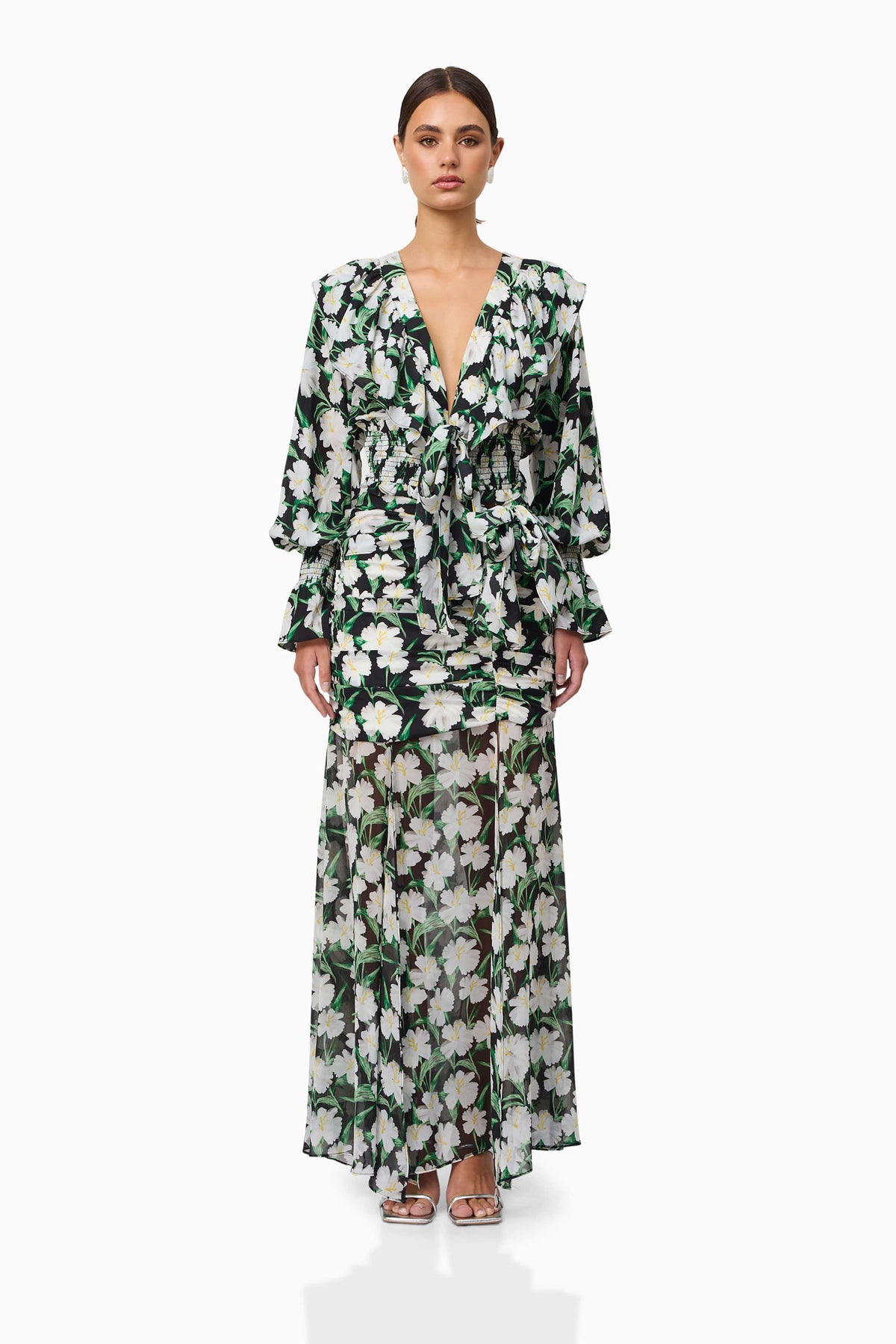 Rosey Long Sleeve Set in Black Floral