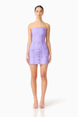 Alya Strapless Mini Dress in Purple