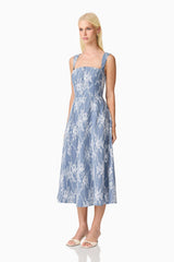 Safia Midi Dress in Blue