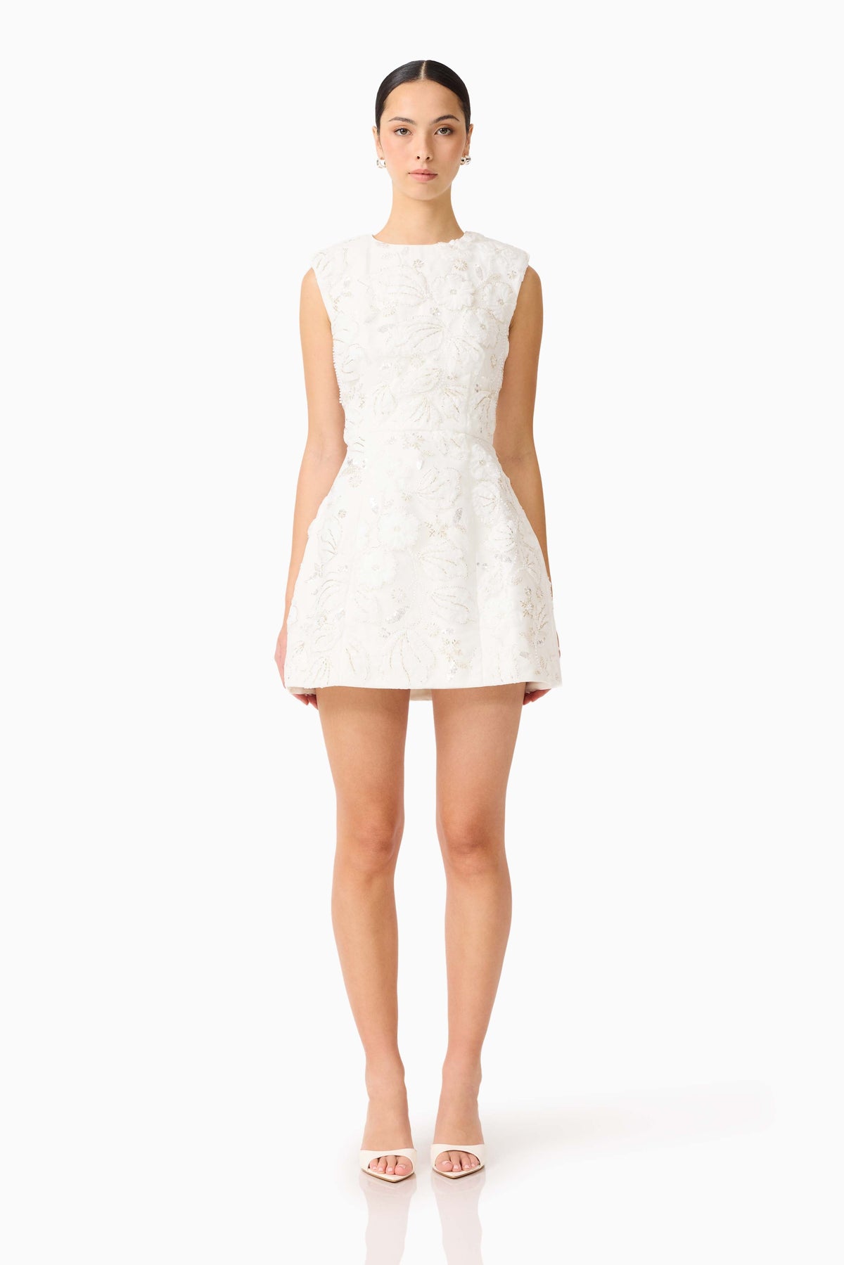 Carol Tulip Mini Dress in White