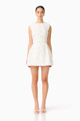 Carol Tulip Mini Dress in White
