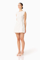 Carol Tulip Mini Dress in White