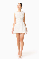 Carol Tulip Mini Dress in White