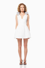 Happiness Rosette Flared Mini Dress