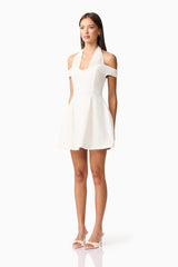 Ruby Halter Mini Dress in White