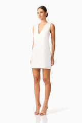 Livia Shift Mini Dress in White