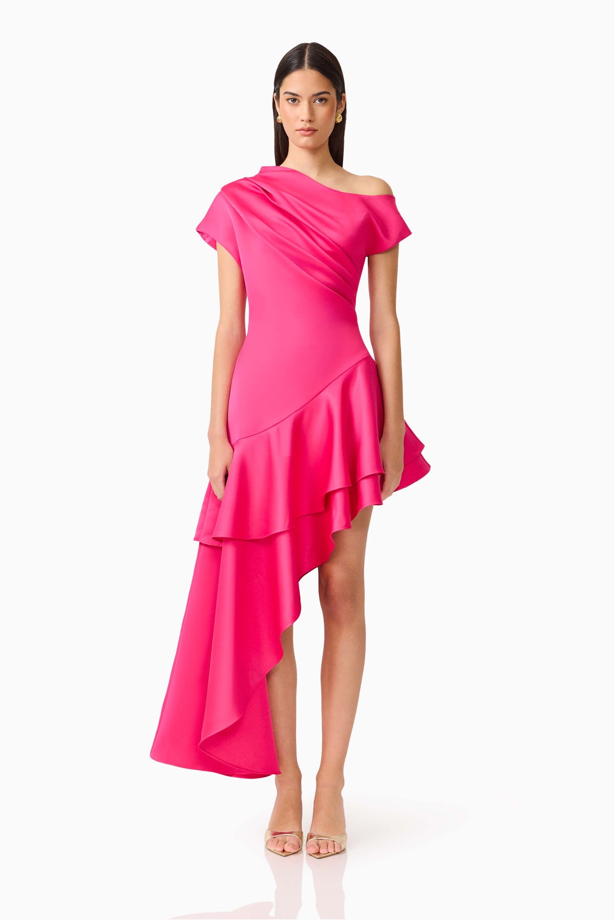 Livia Asymmetrical Gown in Pink