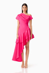Livia Asymmetrical Gown in Pink