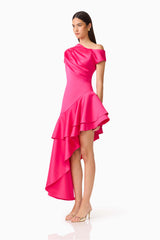 Livia Asymmetrical Gown in Pink