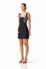 Soleil Party Mini Dress in Black