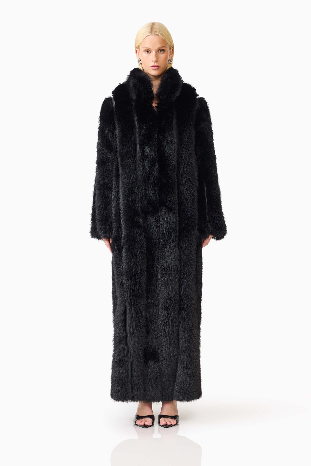Lux Faux Fur Coat in Black
