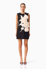 Zahara Shift Mini Dress in Black