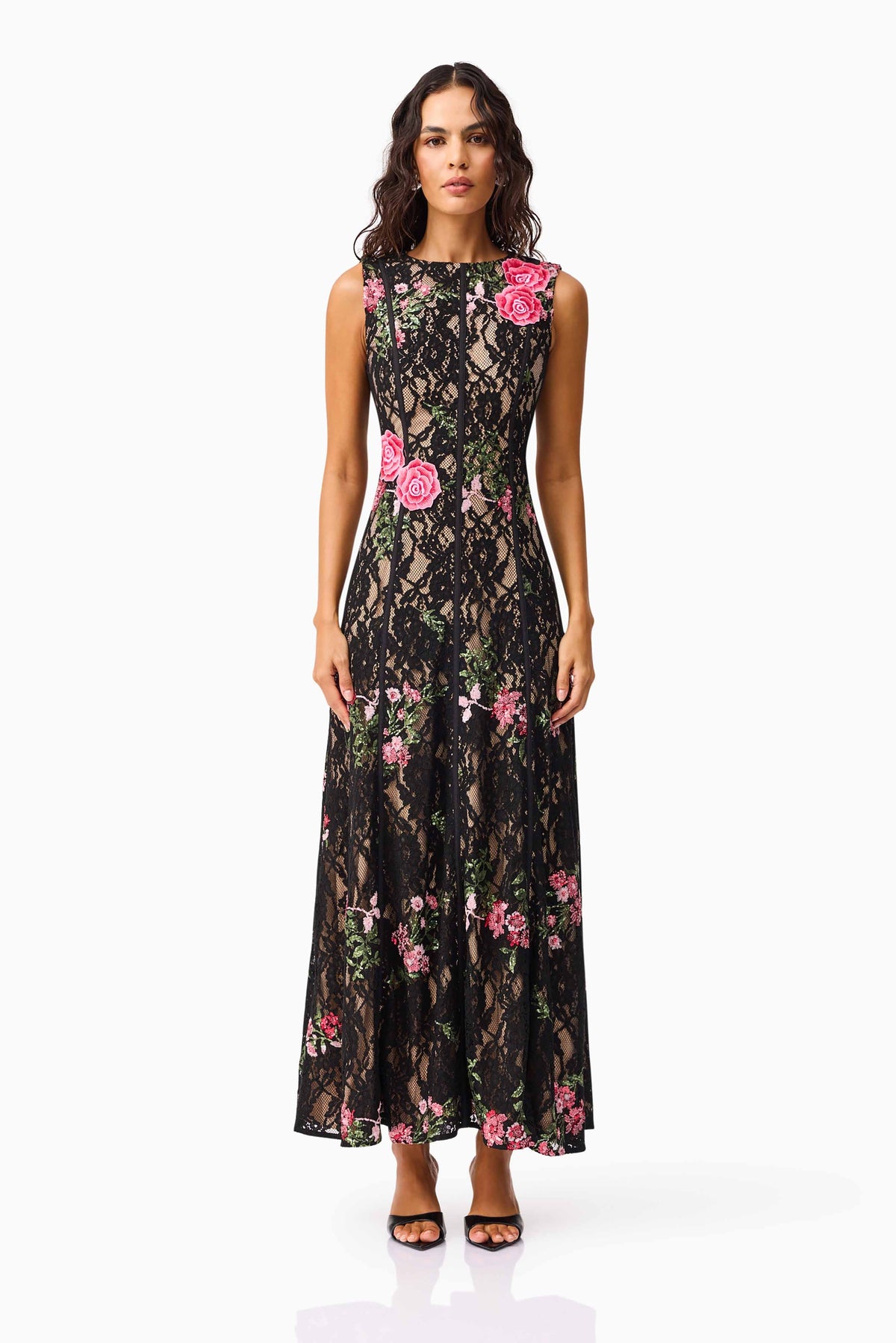 Morgaine Lace Gown in Black