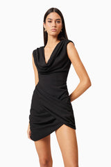 Jamie Cowl Neck Mini Dress in Black