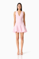Marla V-Neck Mini Dress in Pink