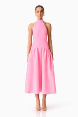 Nolana Halter Midi Dress in Pink