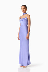 Jacinta Cowl Neck Gown in Blue