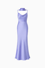 Jacinta Cowl Neck Gown in Blue