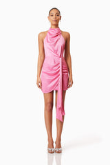 Myra Mini Halter Dress in Pink