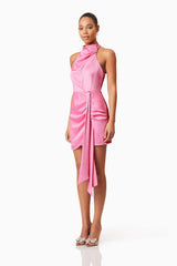 Myra Mini Halter Dress in Pink