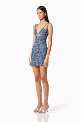 Denver Party Mini Dress In Blue