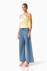 Hope Strapless Top in Yellow