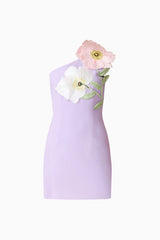 Hope One Shoulder Mini Dress in Purple