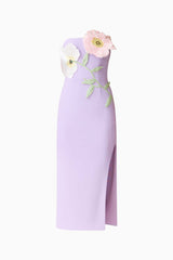 Hope Strapless Midi Dress in Purple