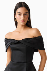 Hope Off The Shoulder Mini Dress in Black