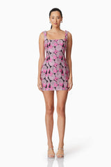 Aimee Floral Mini Dress in Pink