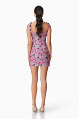 Aimee Floral Mini Dress in Pink