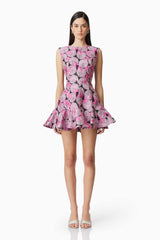 Aimee A-Line Mini Dress in Pink
