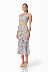 Rue Crochet Midi Dress in Purple