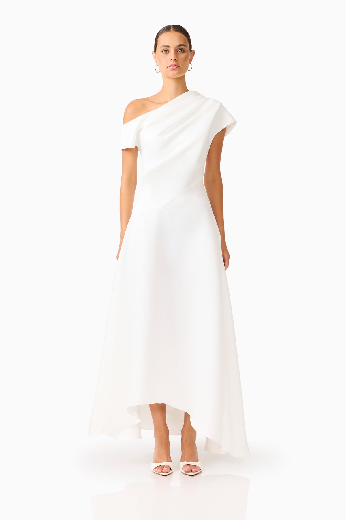 Marissa One Shoulder Gown in White