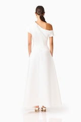 Marissa One Shoulder Gown in White