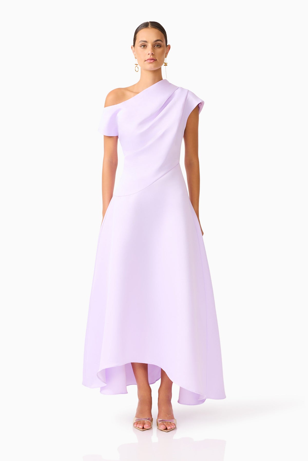 Marissa One Shoulder Gown in Purple