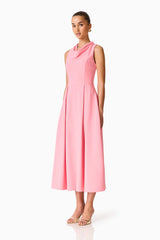 Risa Cowl Neck Gown Dress in Bubblegum Pink