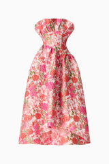 Floralie Strapless Gown in Pink Floral