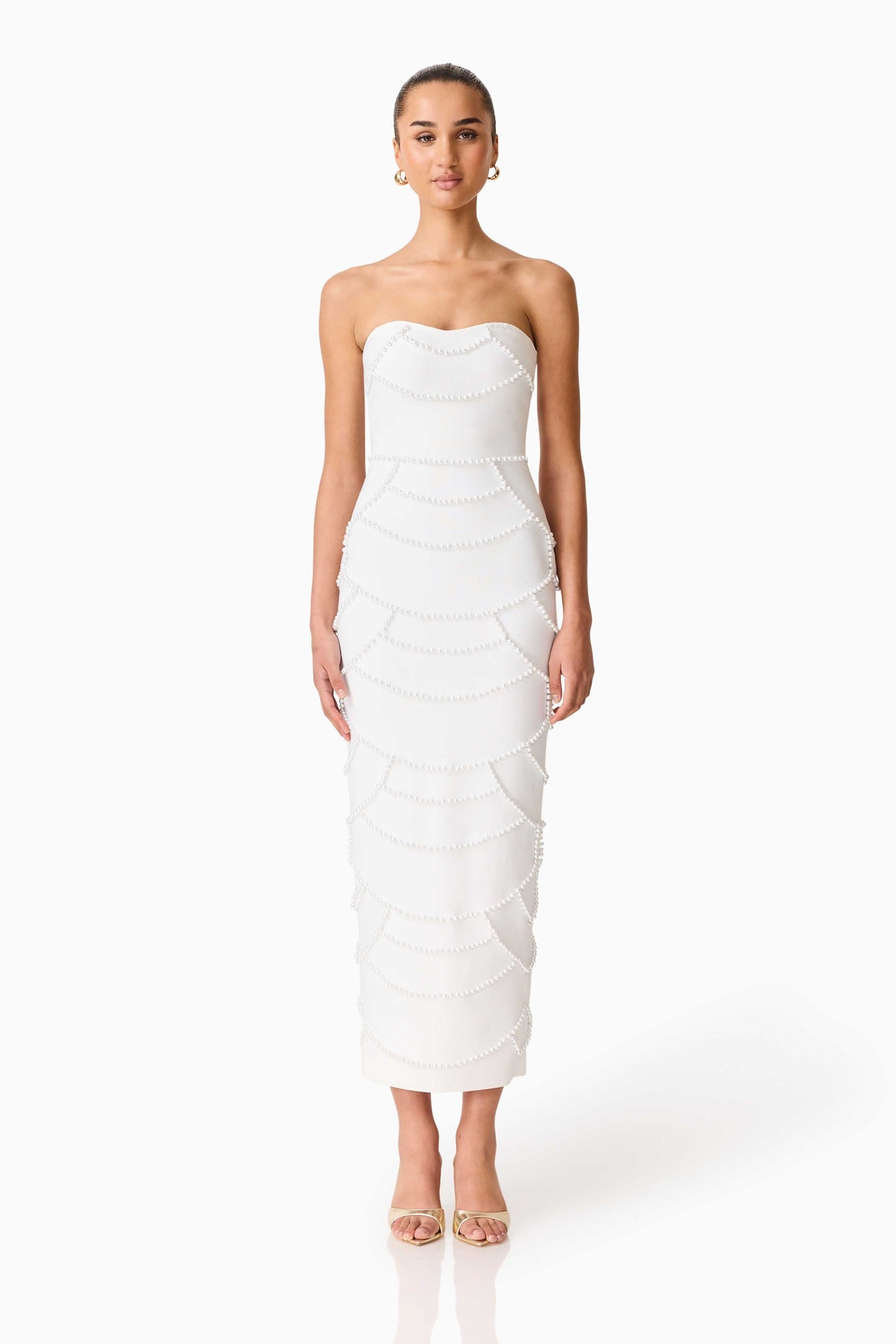 Lucine Strapless Gown in White