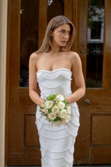 Lucine Strapless Gown in White