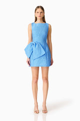 Briallen Jacquard Mini Dress in Blue