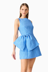 Briallen Jacquard Mini Dress in Blue