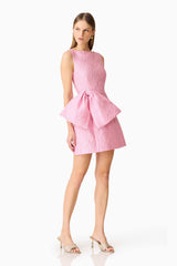 Briallen Jacquard Mini Dress in Pink