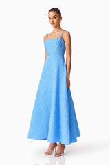 Briallen Jacquard Gown in Blue