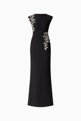 Veda Embellished Gown in Black