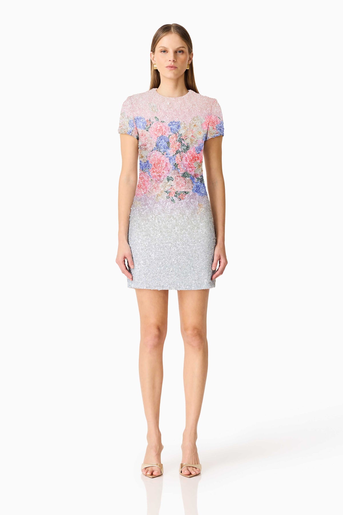 Lurea Short Sleeve Mini Dress in Pink Floral